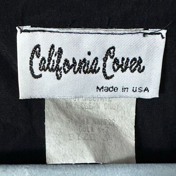 Vintage California Lover Button Up Dress Womens 3‎ Black 80s Whimsigoth Lace - Picture 4 of 11